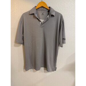 Horn Legend‎ Men's Gray Short Sleeve Polo size L Bamboo Charcoal